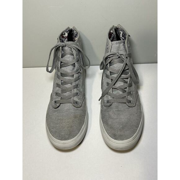 VANS Off The Wall Classic Skateboard Shoe Gray Purple Floral Women’s Size 9 - Picture 1 of 6